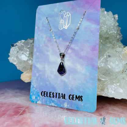 Very Rare Sugilite Pendant on 925 Silver Chain Necklace