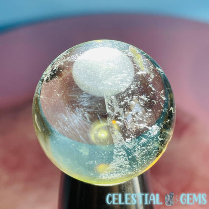 Rare Dumortierite 'Blue Needle' Phantom Citrine Small Sphere