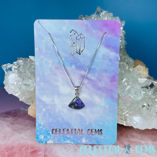 Very Rare Sugilite Pendant on 925 Silver Chain Necklace