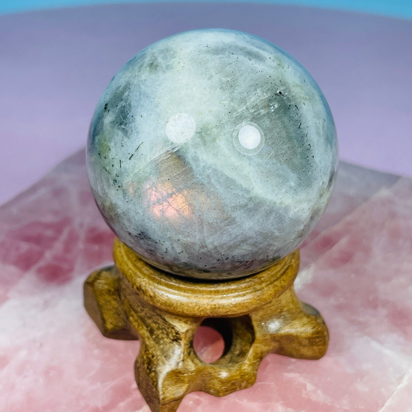 Sunset Labradorite Small Sphere (Video)