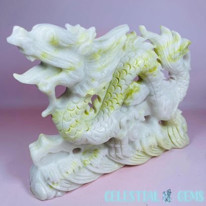 Lantian Jade Chinese Dragon XL Carving