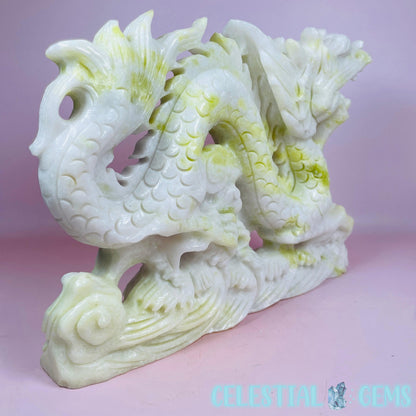 Lantian Jade Chinese Dragon XL Carving