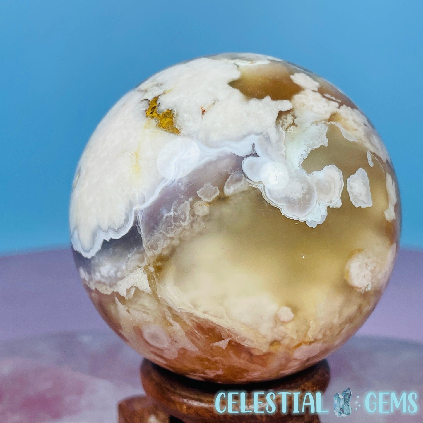 Flower Agate Medium Sphere