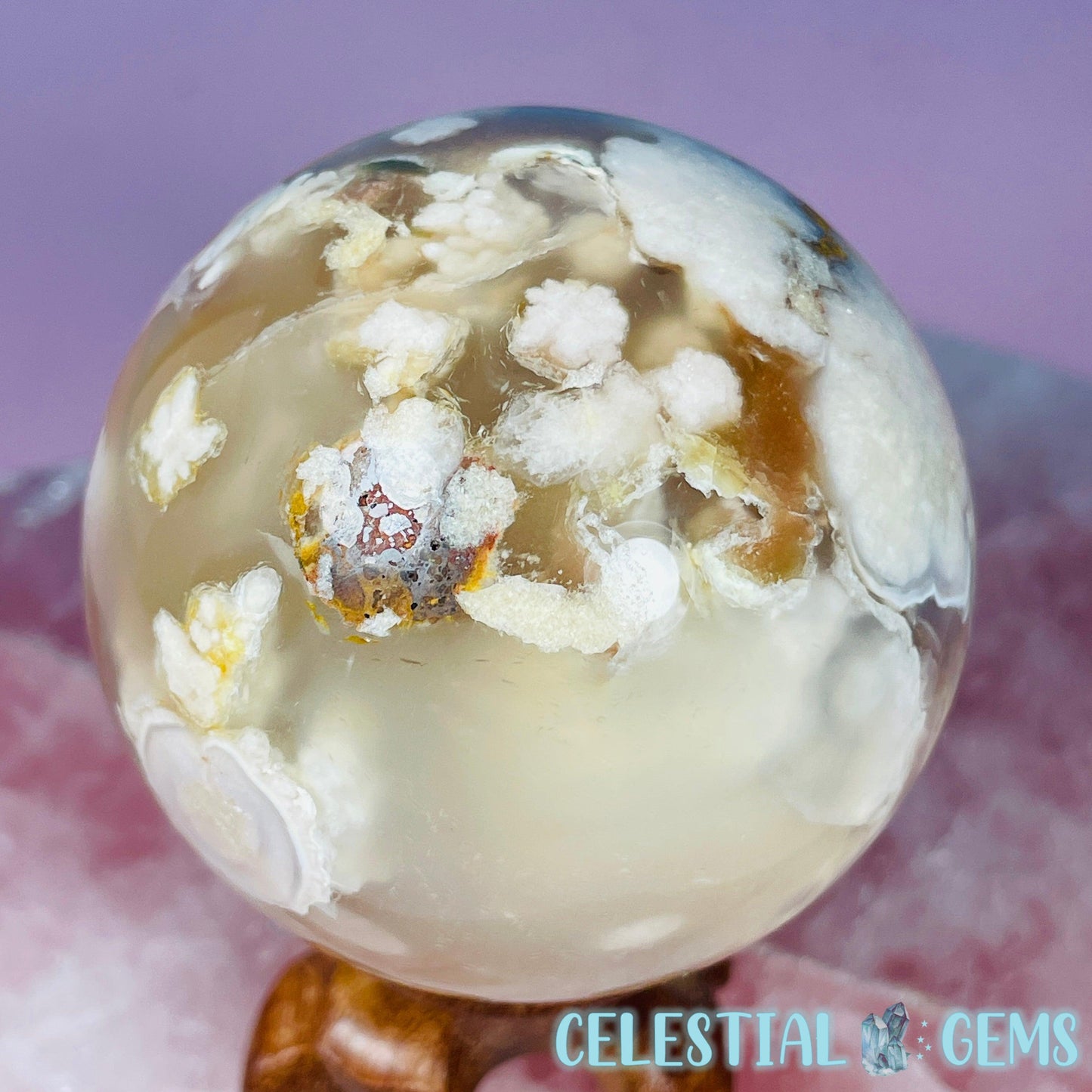 Flower Agate Medium Sphere