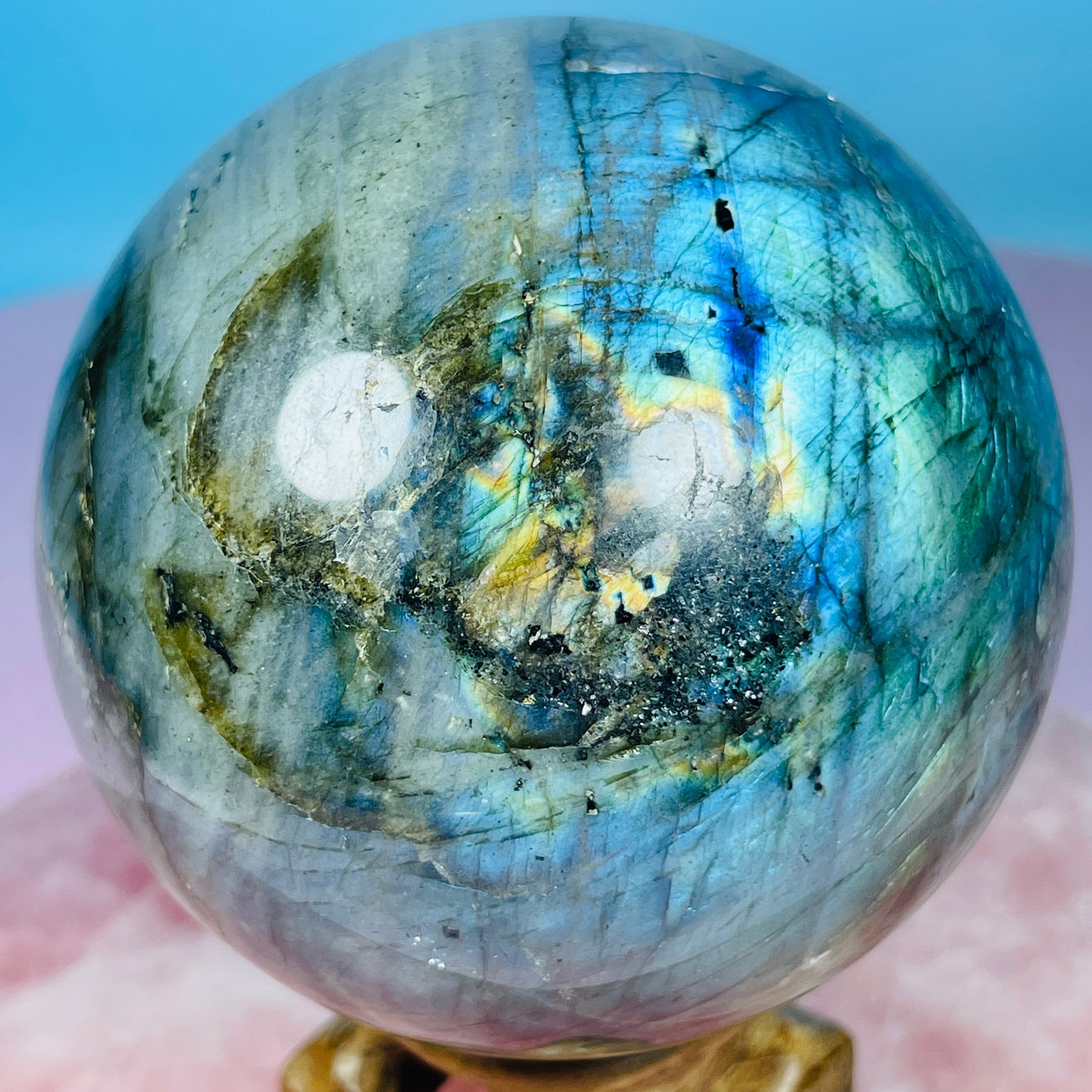 Labradorite Large Sphere (Video)