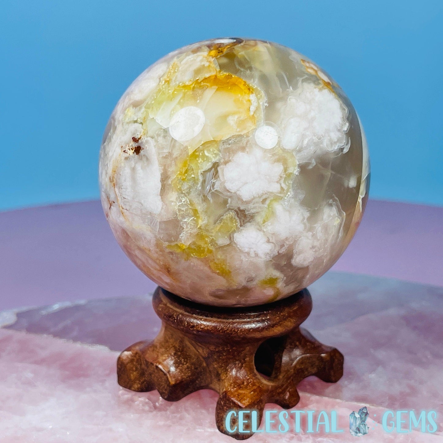 Flower Agate Medium Sphere