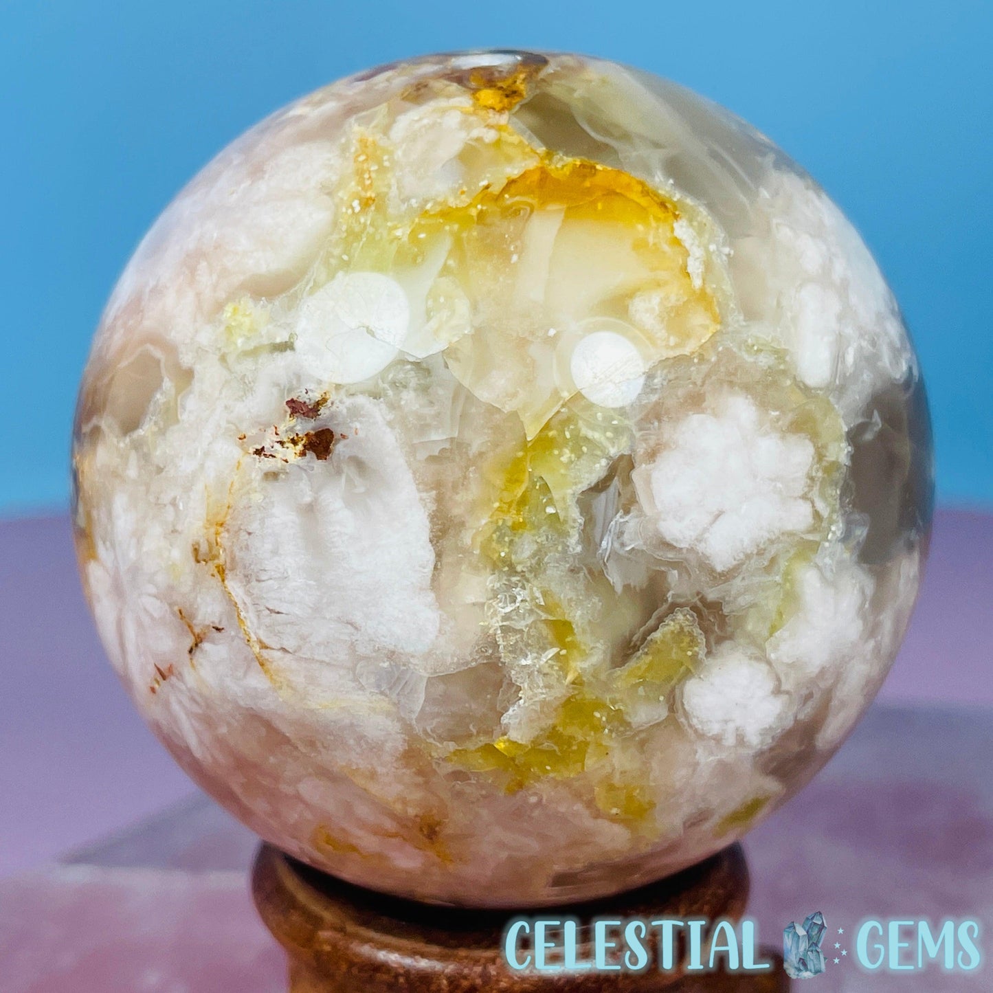 Flower Agate Medium Sphere