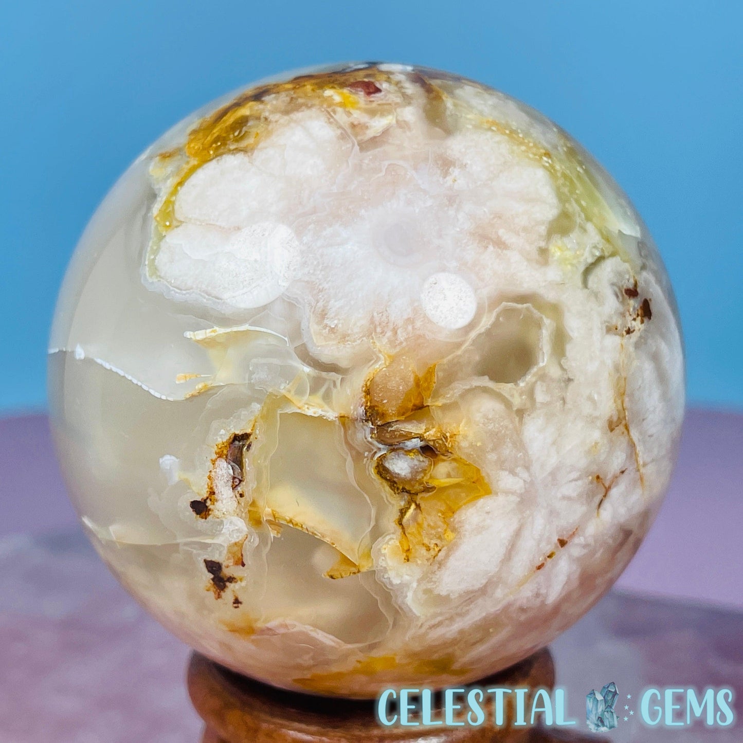 Flower Agate Medium Sphere