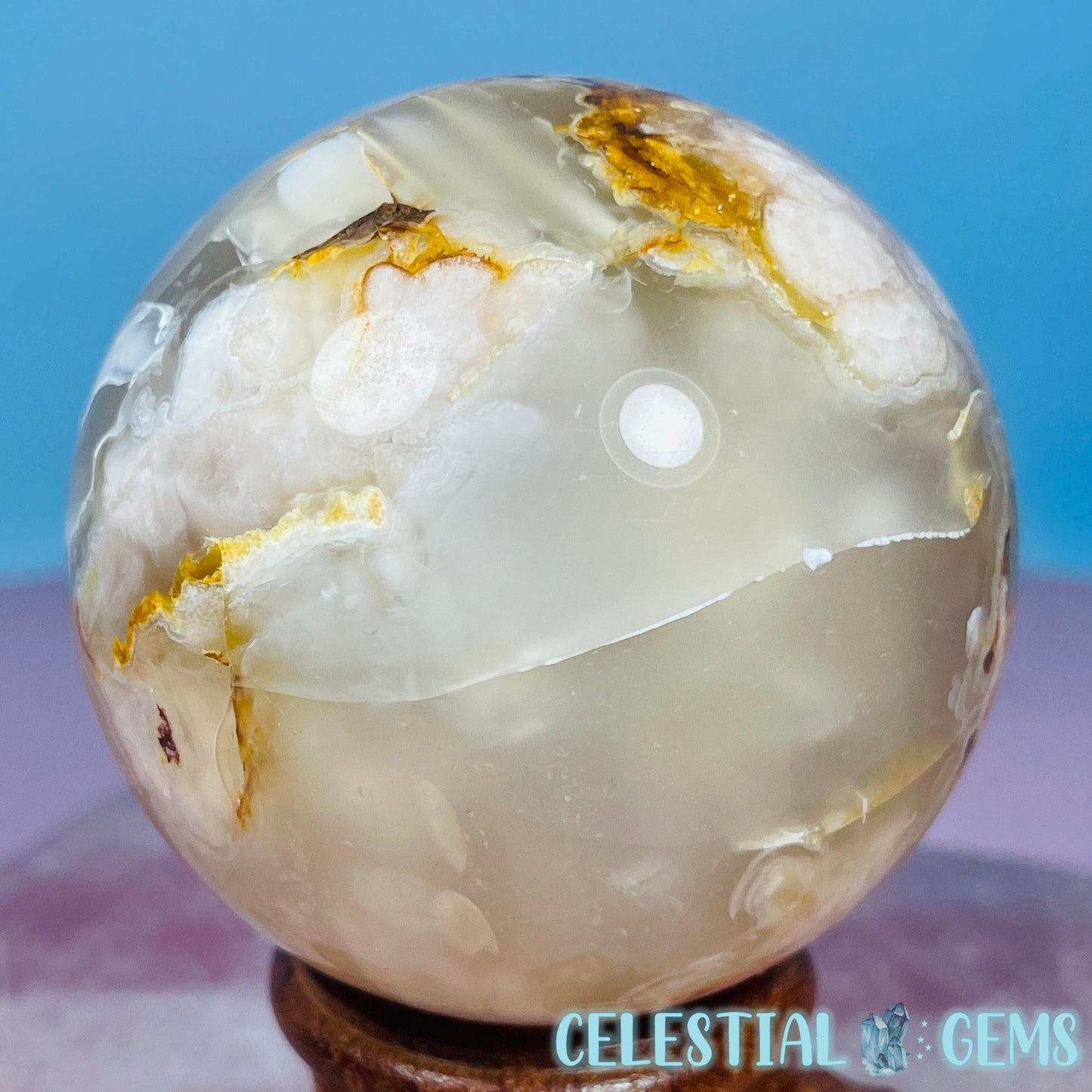 Flower Agate Medium Sphere