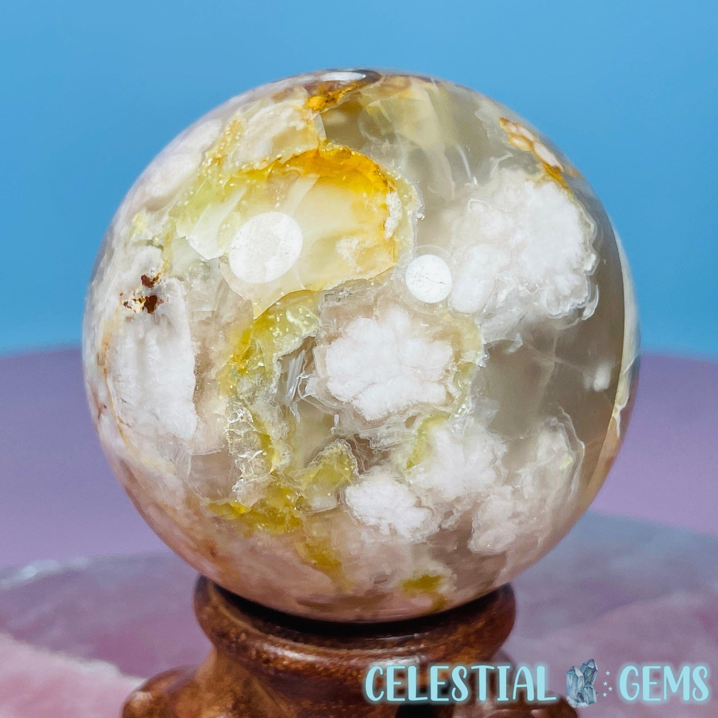 Flower Agate Medium Sphere