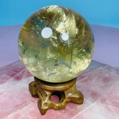 Brazilian Natural Citrine Medium Sphere (Video)