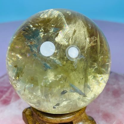 Brazilian Natural Citrine Medium Sphere (Video)