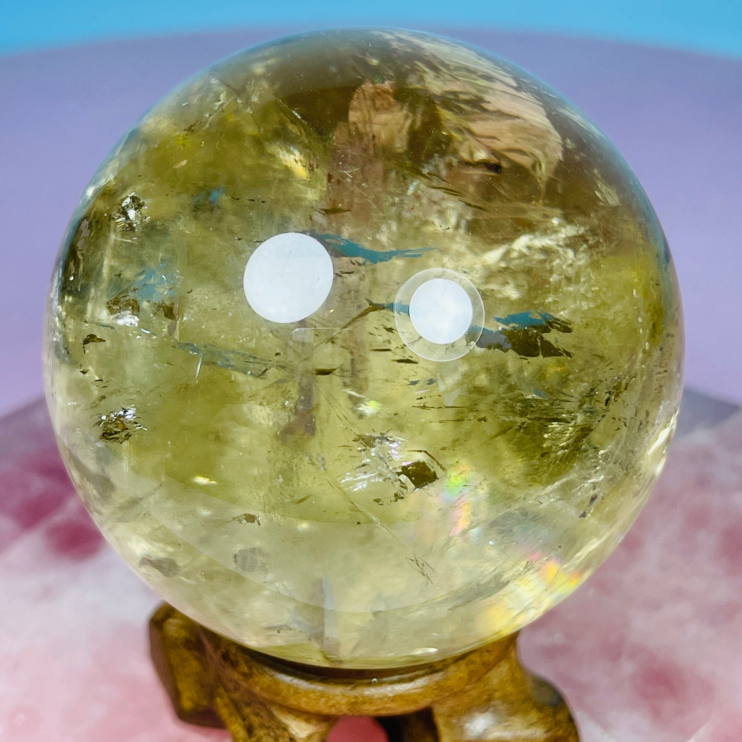 Brazilian Natural Citrine Medium Sphere (Video)