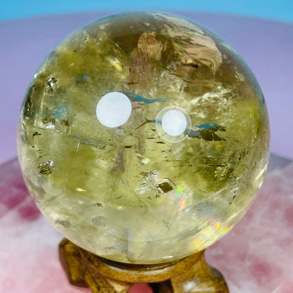 Brazilian Natural Citrine Medium Sphere (Video)
