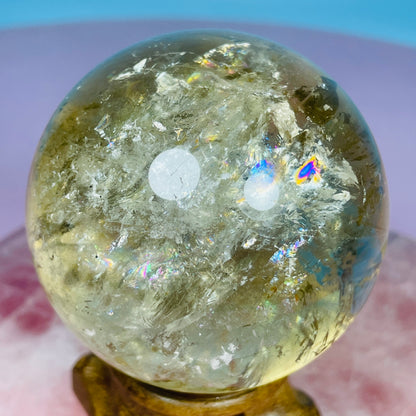 Brazilian Natural Citrine Medium Sphere (Video)