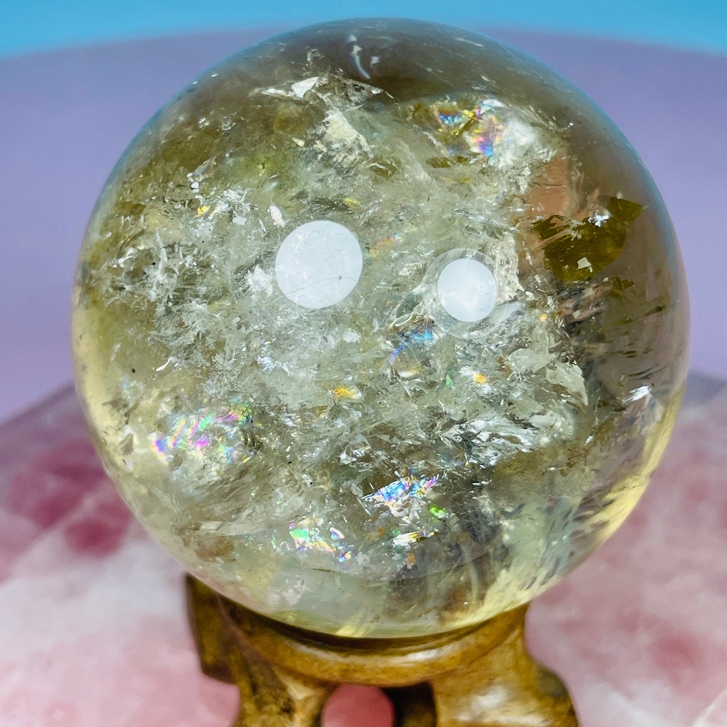 Brazilian Natural Citrine Medium Sphere (Video)