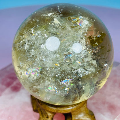 Brazilian Natural Citrine Medium Sphere (Video)