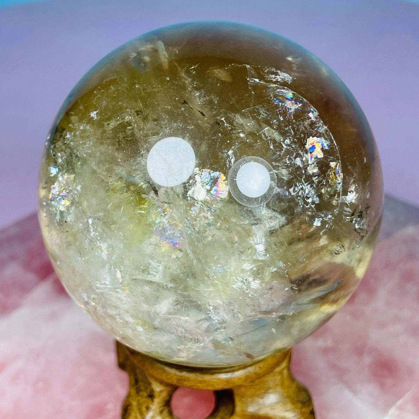 Brazilian Natural Citrine Medium Sphere (Video)