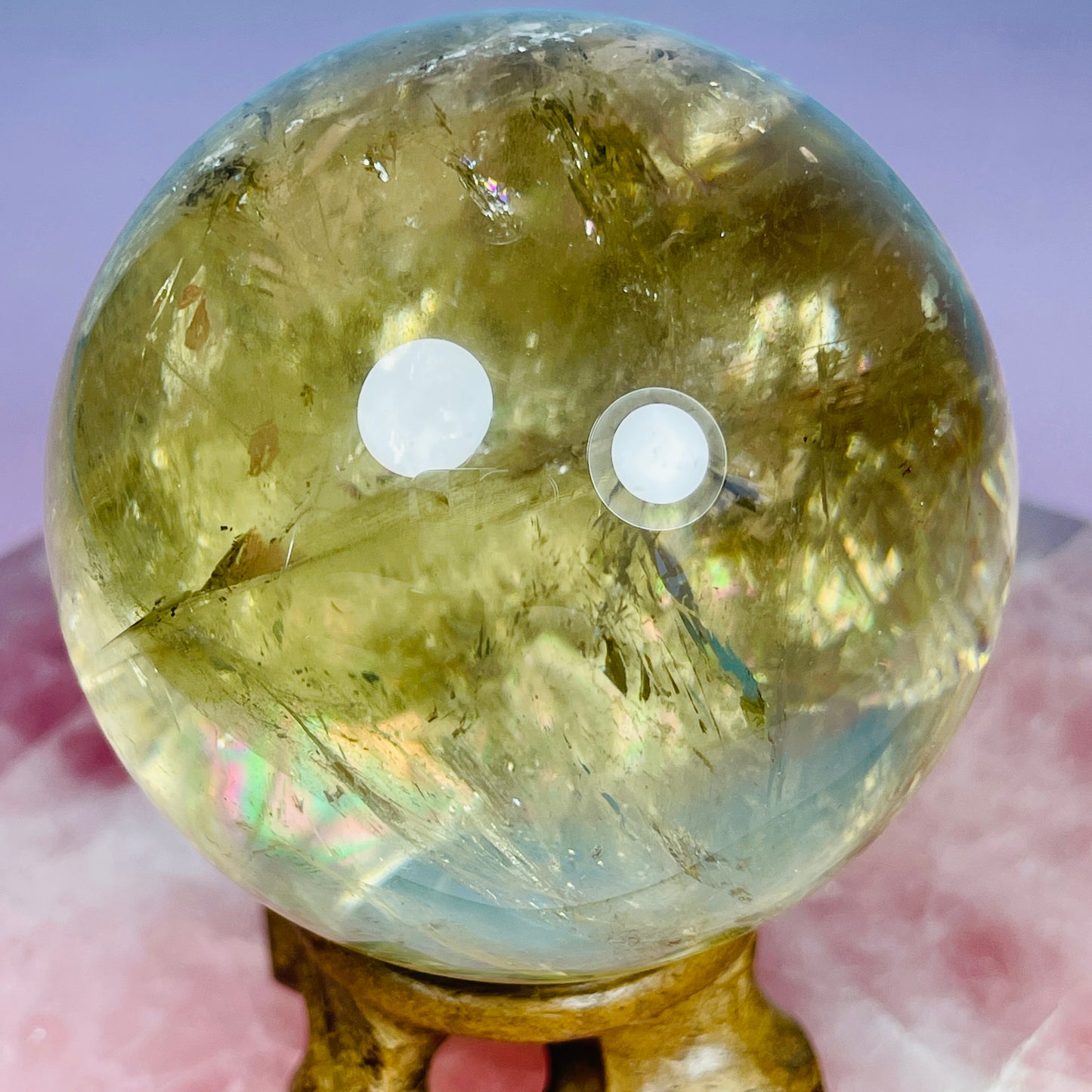 Brazilian Natural Citrine Medium Sphere (Video)