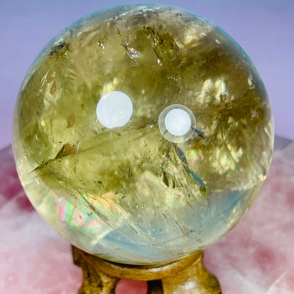 Brazilian Natural Citrine Medium Sphere (Video)