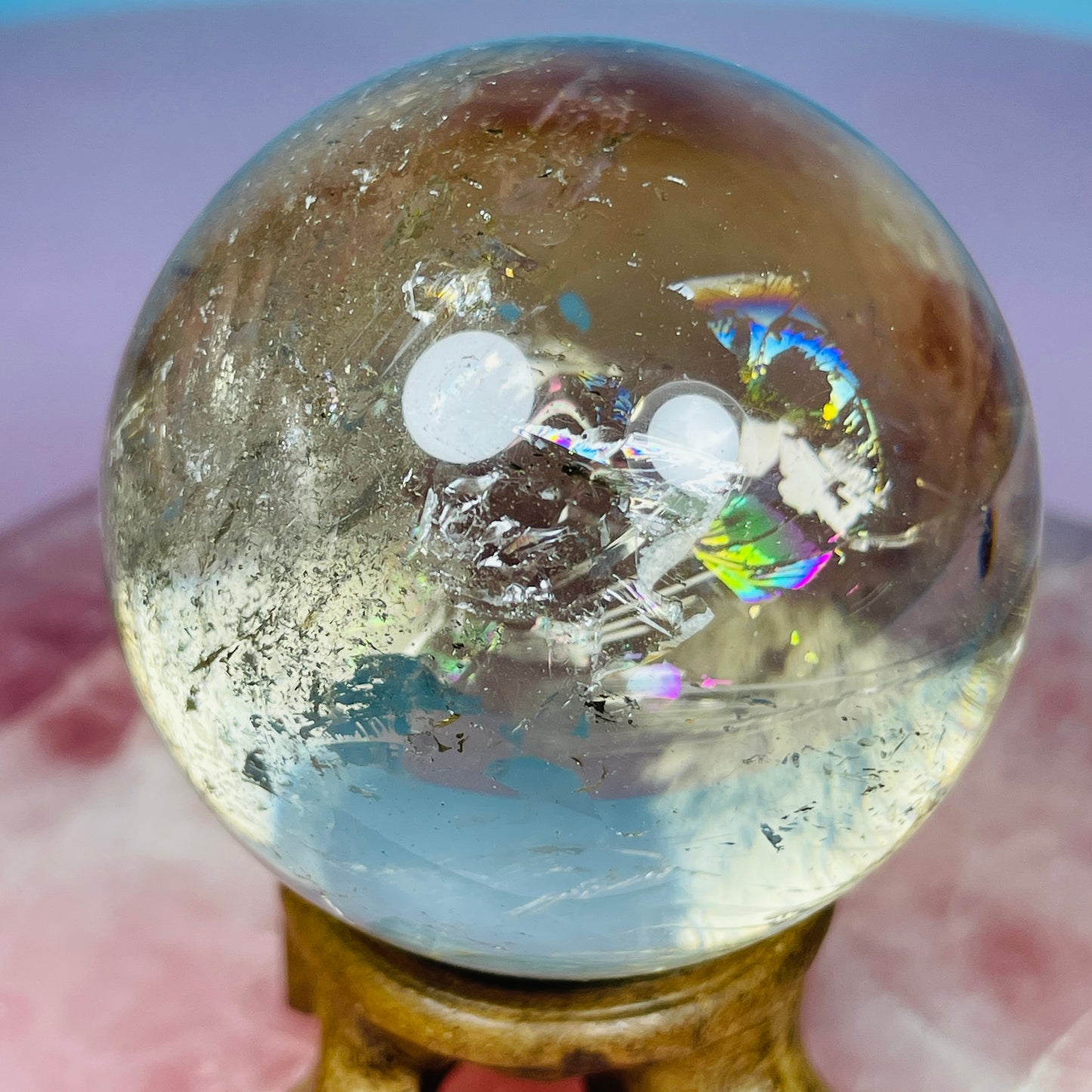 Brazilian Natural Citrine Medium Sphere (Video)