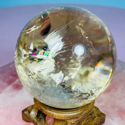 Brazilian Natural Citrine Medium Sphere (Video)