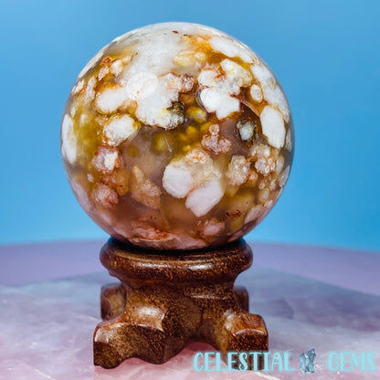 Orange Flower Agate Medium Sphere