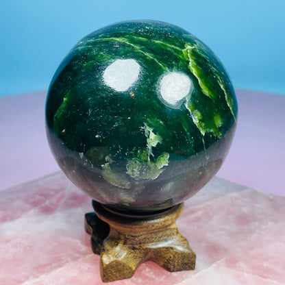 Canadian Nephrite Jade Medium Sphere (Video)
