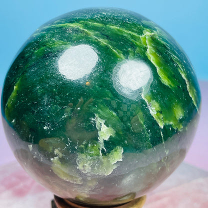 Canadian Nephrite Jade Medium Sphere (Video)