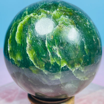 Canadian Nephrite Jade Medium Sphere (Video)