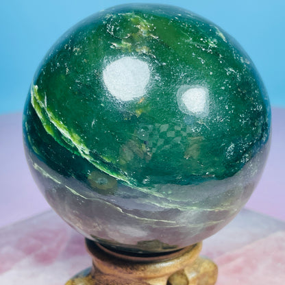 Canadian Nephrite Jade Medium Sphere (Video)