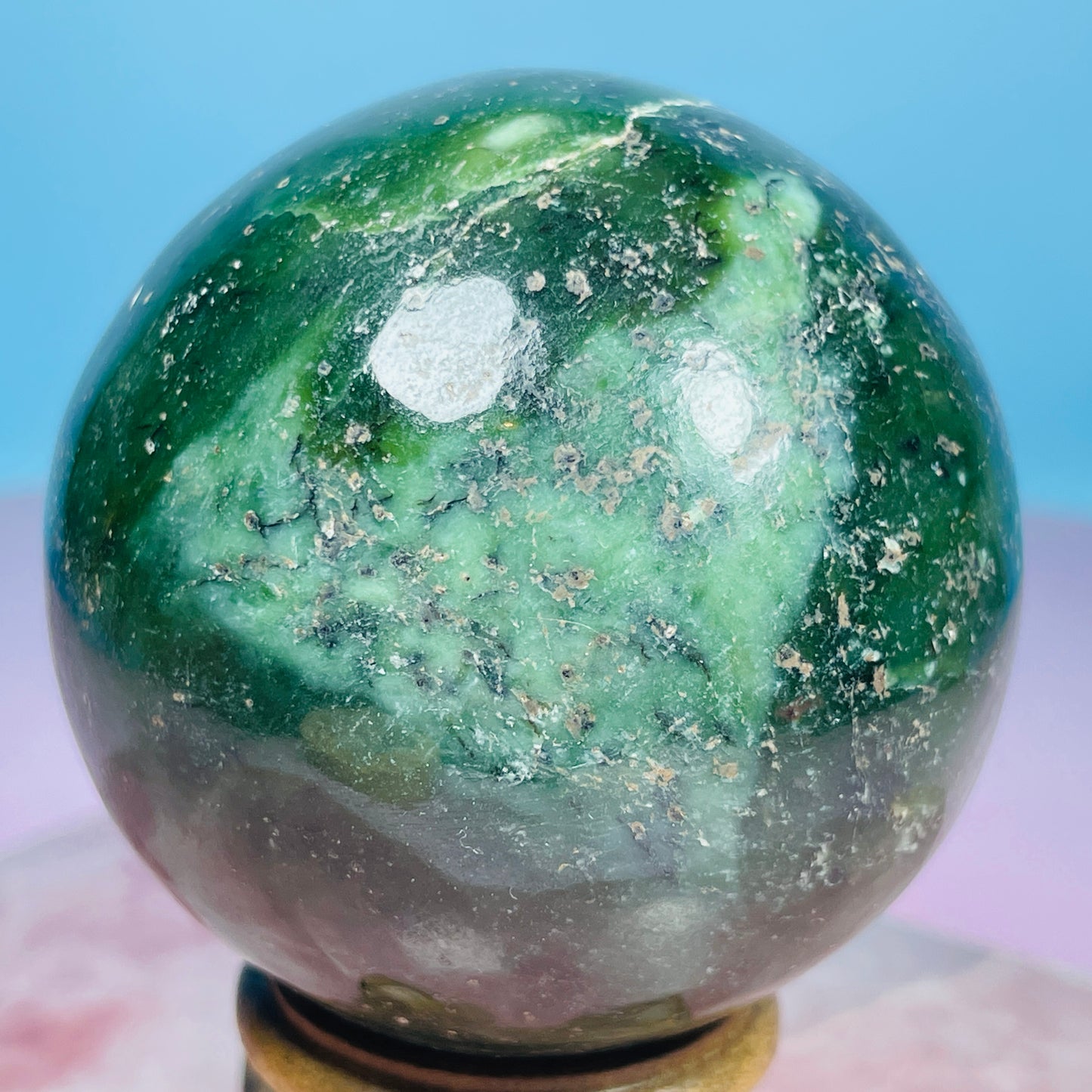 Canadian Nephrite Jade Medium Sphere (Video)