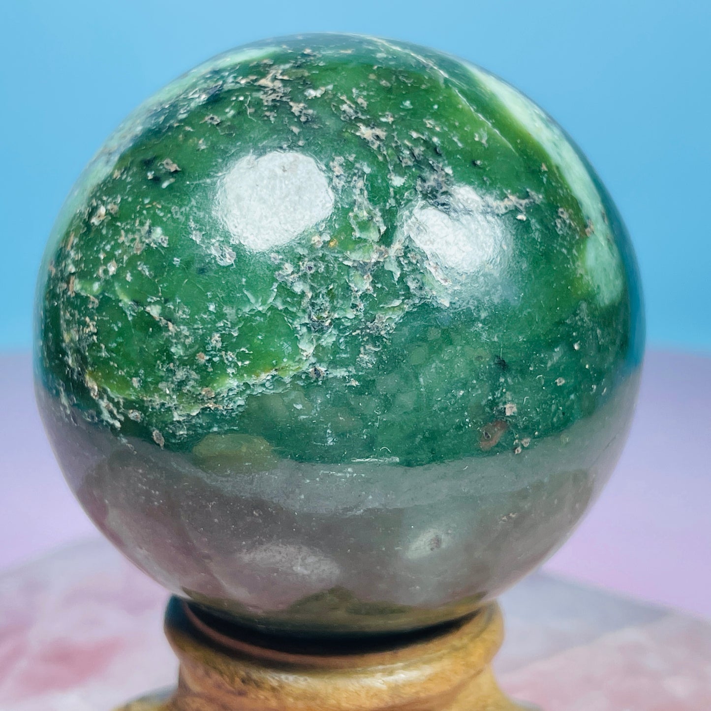 Canadian Nephrite Jade Medium Sphere (Video)