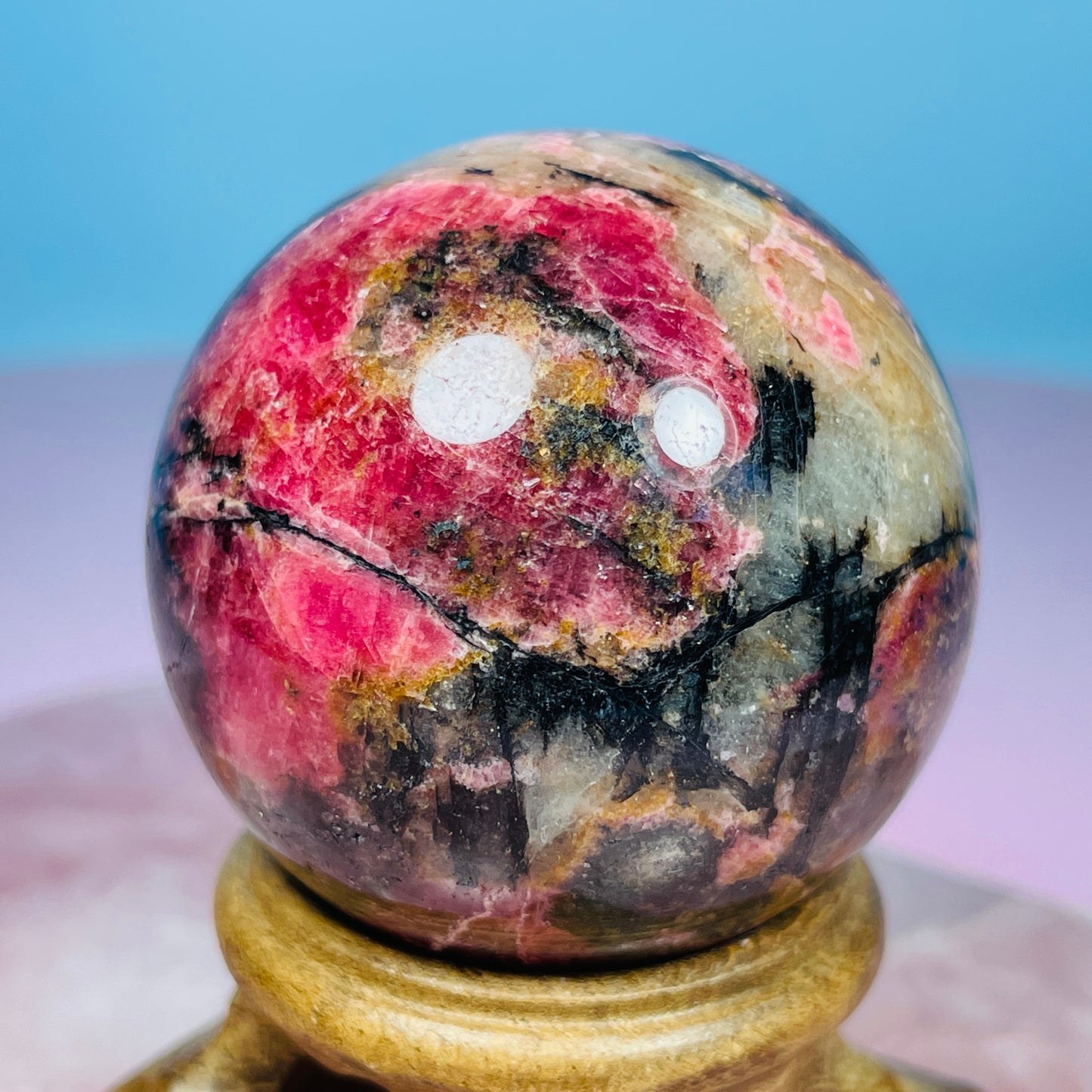 High Grade Rhodonite + Quartz Medium Sphere