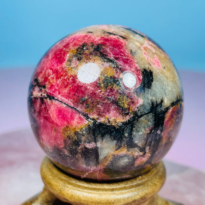 High Grade Rhodonite + Quartz Medium Sphere