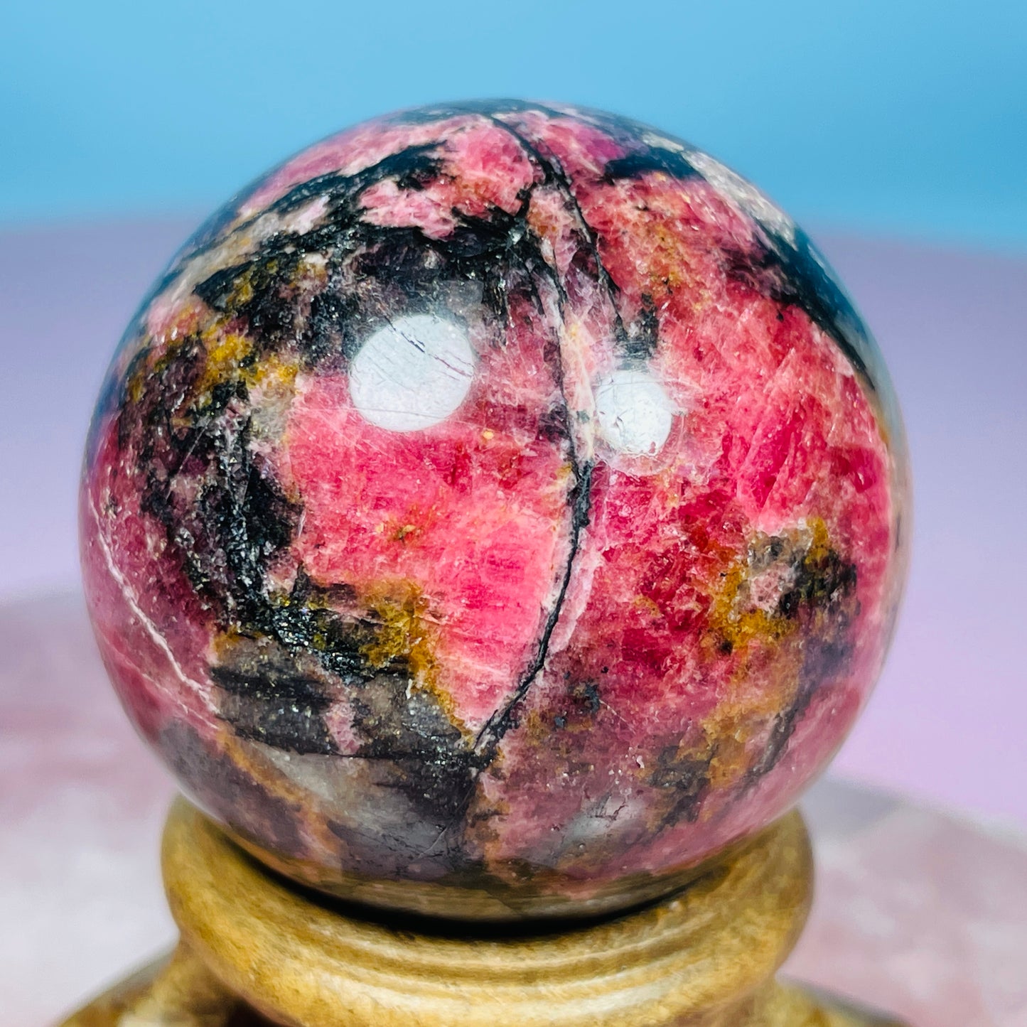 High Grade Rhodonite + Quartz Medium Sphere