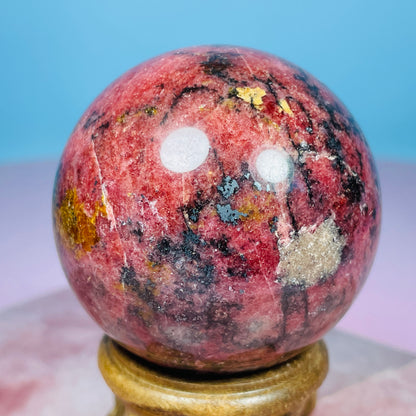 High Grade Rhodonite + Quartz Medium Sphere