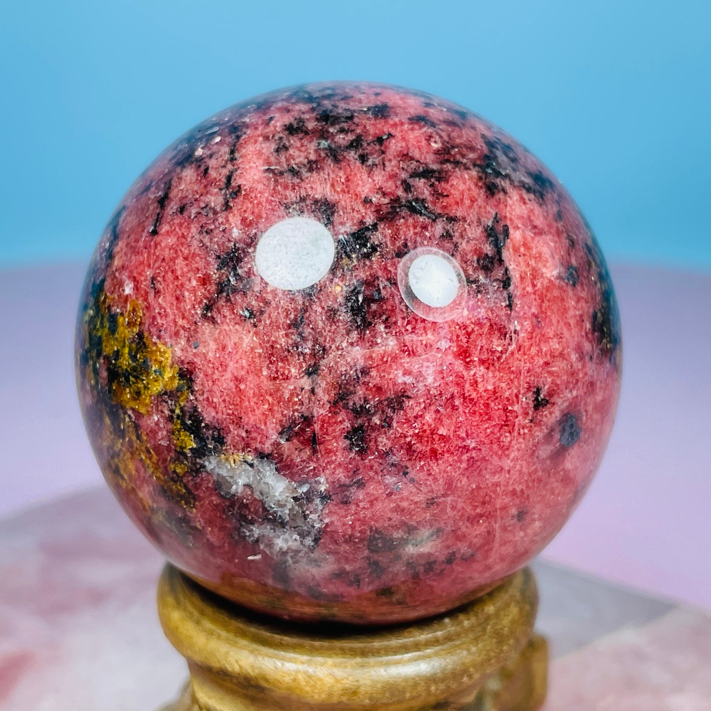 High Grade Rhodonite + Quartz Medium Sphere