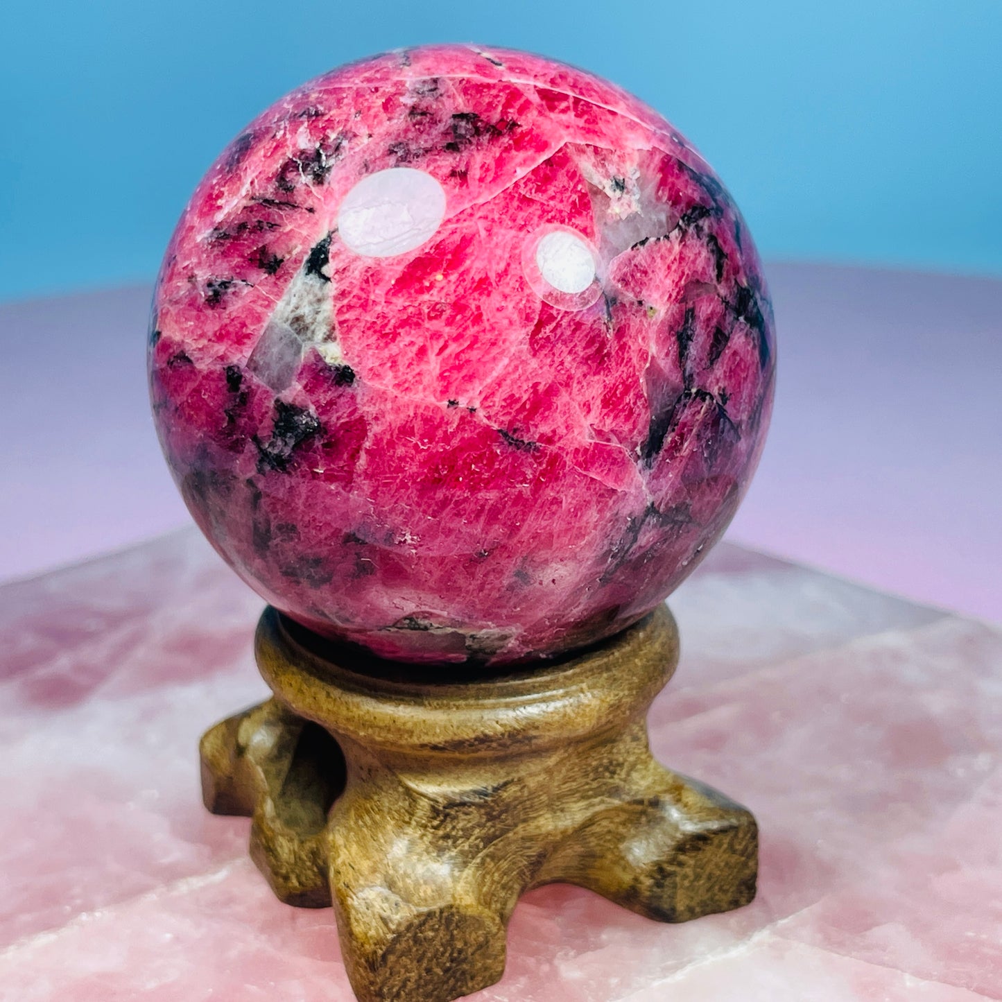 High Grade Rhodonite + Quartz Medium Sphere