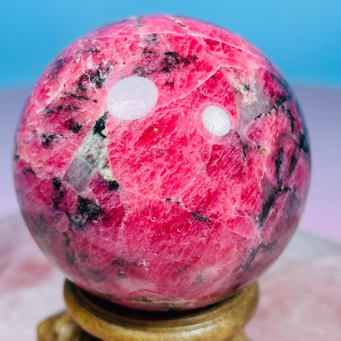 High Grade Rhodonite + Quartz Medium Sphere