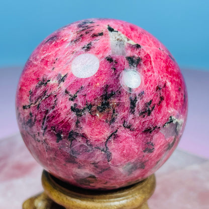 High Grade Rhodonite + Quartz Medium Sphere