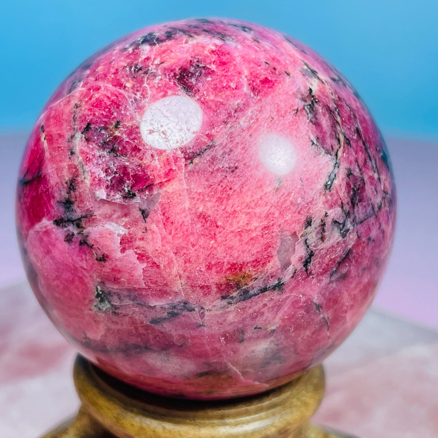High Grade Rhodonite + Quartz Medium Sphere