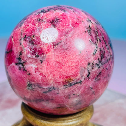 High Grade Rhodonite + Quartz Medium Sphere
