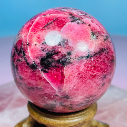 High Grade Rhodonite + Quartz Medium Sphere