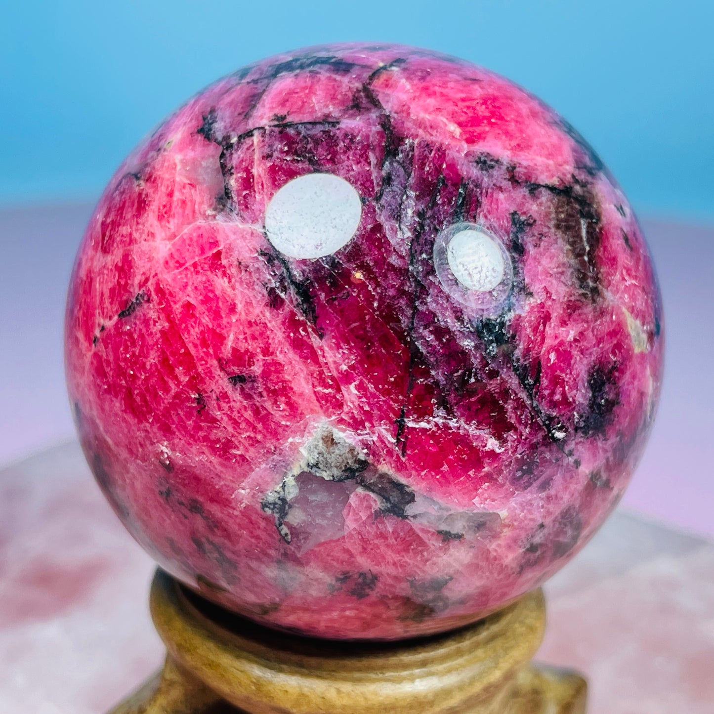 High Grade Rhodonite + Quartz Medium Sphere