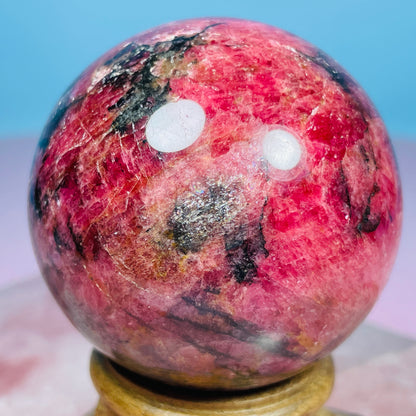 High Grade Rhodonite + Quartz Medium Sphere