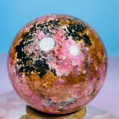 High Grade Rhodonite + Quartz Medium Sphere