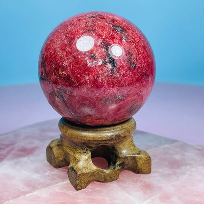 High Grade Rhodonite + Quartz Medium Sphere