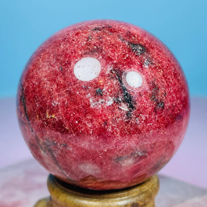 High Grade Rhodonite + Quartz Medium Sphere