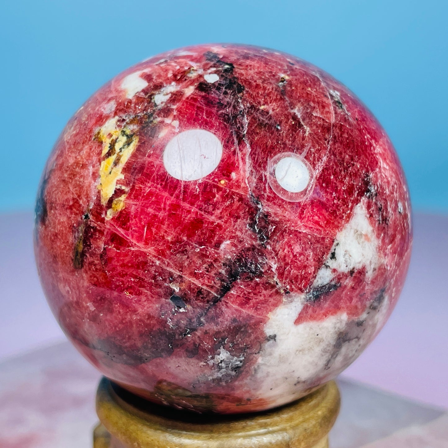 High Grade Rhodonite + Quartz Medium Sphere